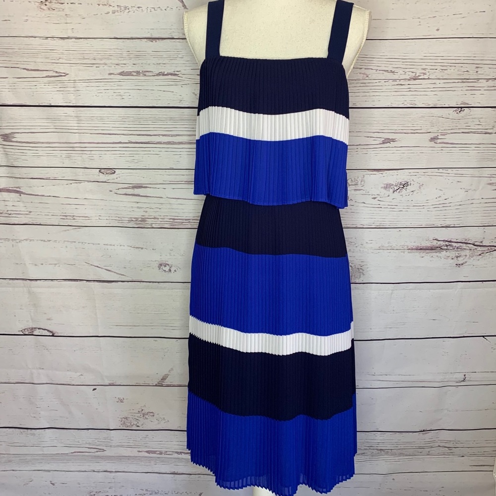 Michael Kors blue pleated dress size 8